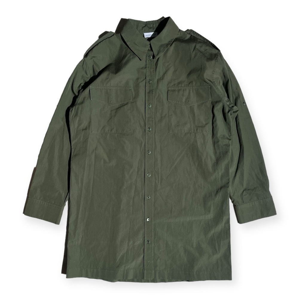Maison Ullens Military Poplin Shirt Dress Green
